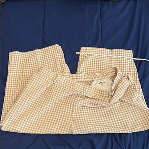 Lands' End Beige and White Checkered sport knit crop 2X